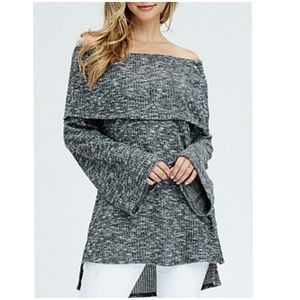 Bell Sleeve Off The Shoulder Sweater